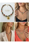 Tiger's Eye Natural Stone Necklace - Aventurine, Red Jasper, Dalmatian Jasper, with Medallion Pendant |   Talisman - 2