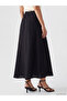 Alita City with a Difference, Lcwaikiki Classic Black Crinkle Plain Long Women's Skirt - 3
