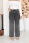 Plus Size Stoned Palazzo Lycra Jean Trousers - 3