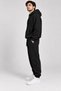 Large Size Men's Oversize Hooded Black Sweatshirt 3 Thread Count - 3