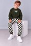 Boy's Big Smile Club Letter Printed Top and Checkered Pants Set - 2