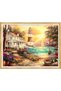 Diamond Painting Puzzle Kit, Lighthouse and Flowered Seaside House 50X65 cm Mosaic - 2