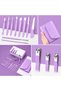 Travel Type 16 Piece Manicure Pedicure Set with Bag Nail Care Set Hand and Foot Care Kit Lavender - 3