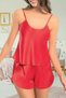 Women's Satin Lace Detailed Pajama Set with Rope Straps Vr.M30.L43.Y01 - 2