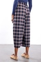 Navy Blue Plaid Barrel Pants 51486 - 6