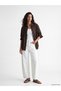 Alita City Farkıyla Xside Brown Striped Oversize Women's Shirt - 2