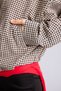 Balloon Fit Gingham Patterned Stand Collar Jacket I6748Ax26Au - 4