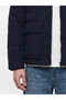 Peak New Season Navy Blue Relaxed Fit Mock Neck Men’s Puffer Coat - 3