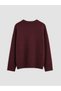Alita City Farkıyla Xside Burgundy Knitwear Plain Oval Neck Women's Sweater - 2
