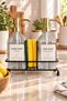 Bodrum 2-Piece Soap Dispenser Set Transparent-With New Stand | |   Luxury Glass Soap Dispenser with Metal Stand, Detergent Dispenser, Hand and Dishwashing Set, Kitchen Countertop and Sink Organizer, Glass Liquid Soap Dispenser, Sponge Holder - 3