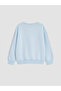 Two Mt Shop Quality Lcw Kids Blue 3 Thread Raster Printed Loose & Baggy Girls' Sweatshirt - 3