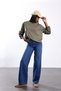 Brown Striped Long Sleeve Basic T-Shirt 4848 - 3