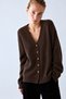 Brown V-Neck Knitwear Cardigan - 2
