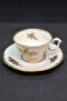 Gold Tone Floral Porcelain Coffee Cup 60 ml