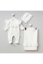 Aveline 0-3 Months Baby Girl Roba Brodeli 4-Piece Hospital Discharge Set Jumpsuit Hat Gloves Blanket - 2