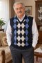 Men's Sweater V-Neck Diamond Patterned Classic Cut Knitted Sweater