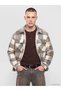 Özmarka New Season Beige Plaid Patterned Men's Lumberjack Coat