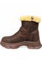 Women's Suede Buckle-Strapped Fur-Lined Zippered Thick-Soled Winter Boots - 3