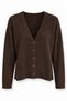 Brown V-Neck Knitwear Cardigan