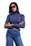 Navy Blue Turtleneck Blouse 25226 - 4