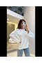Women's Off Shoulder Boat Neck Oversize Long Sleeve T-Shirt - 3