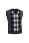 Men's Sweater V-Neck Diamond Patterned Classic Cut Knitted Sweater - 3