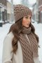 Women's Winter Wool Knitwear Scarf Beanie Set - 2