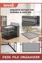LENND Desk File Organizer, 4 Tier Desktop Paper Letter Tray Organizer with Drawer and 2 Pen - 5
