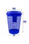 Blue Plastic Round Laundry Basket with Lid | Large 60L Clothes Storage Hamper | Ventilated Laundry Bin with Removable Lid | Durable Household Laundry Basket | Blue | 43 × 30 × 65 cm - 3