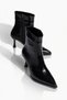 Pointed Toe Thin Heeled Women's Leather Boots - 6