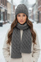 Women's Winter Wool Scarf and Beanie Set