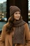 Women's Winter Wool Knitwear Scarf Beanie Set - 7