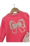 Girl's Seasonal Thin 2-Piece Set for Ages 1-2-3-4 with Mom and Bow Detail, 2 Yarns, Top and Bottom, Compact Set of 2 - 4