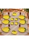 Lemonella 12 Piece Luxury Breakfast Set for 6 People, Modern Lemon Breakfast Set