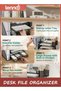 LENND Desk File Organizer, 4 Tier Desktop Paper Letter Tray Organizer with Drawer and 2 Pen - 3