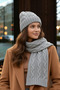 Women's Winter Wool Knitwear Scarf Beanie Set - 4