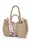 Women's Special Design Hand and Shoulder Bag with Scarf and Wallet Detail - 3