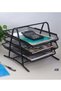 ELTRAZONE 3-Tier Metal Mesh File Organizer – Desk Tray for A4 Papers, Letters & Folders, Desktop