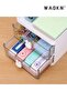 WAOKN Small Desk Organizer With Drawer, Office Desktop Storage Box, Business Card/Pen/Pencil/Mobile - 4
