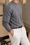 Men's Regular Fit Half-Throat Mercerized Sweater Sweatshirt - 2