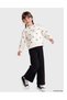Lcw Kids Ecru Crew Neck Bow Patterned Girls' Thick Set