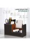 PTTIMFFM PU Leather Desk Organizer Caddy, Multi-Function Office Supplies Holder for Pens, Phones - 2
