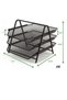 ELTRAZONE 3-Tier Metal Mesh File Organizer – Desk Tray for A4 Papers, Letters & Folders, Desktop - 2