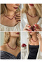 Garnet Natural Stone Halloween Gothic Pendant - Red Garnet Stone, Detailed with Sand Beads - 3