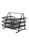 Yuwell 3-Tier Metal Mesh Document Tray Desk Organizer Paper Holder for Desk 3 Tier Desk Tray Black - 3