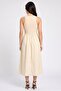 Women Ribbed Midi Dress, Mocha Brown - 4