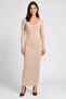 Women Solid Bodycon Dress, Beige