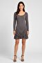 Women Plain Mini Dress, Dark Green - 2