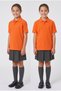 2-Piece Girls' Polo Collar School T-Shirt Set Short Sleeve 100% Cotton Fabric