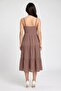 Women Plain Midi Dress, Brown - 4